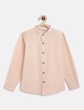 Load image into Gallery viewer, Campana Boys Solid Mandarin Collar Shirt - Light Pink