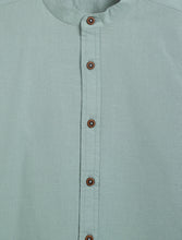 Load image into Gallery viewer, Campana Boys Solid Mandarin Collar Shirt - Halcyon Green