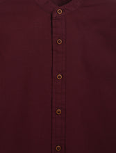 Load image into Gallery viewer, Campana Boys Solid Mandarin Collar Shirt - Plum
