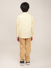 Load image into Gallery viewer, Campana Boys Solid Mandarin Collar Shirt - Lemon Yellow