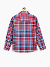 Load image into Gallery viewer, Campana Boys Wilson Full Sleeve Shirt - Checks - Red & French Blue