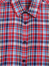 Load image into Gallery viewer, Campana Boys Wilson Full Sleeve Shirt - Checks - Red & French Blue