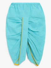 Load image into Gallery viewer, Campana Boys Bansi Dhoti Kurta Set - Leheriya Print - Yellow & Sky Blue