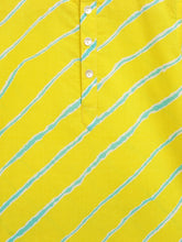 Load image into Gallery viewer, Campana Boys Bansi Dhoti Kurta Set - Leheriya Print - Yellow & Sky Blue
