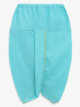 Load image into Gallery viewer, Campana Boys Bansi Dhoti Kurta Set - Leheriya Print - Yellow & Sky Blue