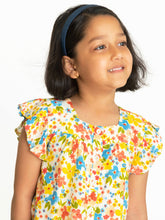 Load image into Gallery viewer, Campana Girls Erika Short Sleeves Button-down Top - Floral Print - Multicolour