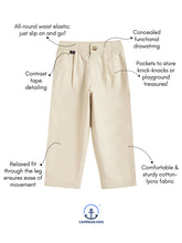 Load image into Gallery viewer, Campana Boys Hugo Cotton-Lycra Relax Fit Pull-on Pants - Beige