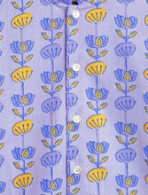 Load image into Gallery viewer, Campana Boys Mrinal Button Down Kurta Pyjama Set - Floral Block Print - Blue & Yellow