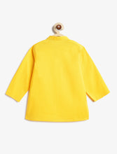 Load image into Gallery viewer, Campana Boys Ishaan Dhoti Kurta with Jacket Set - Sequin Embroidery - Yellow & Blue