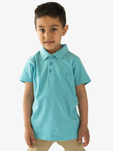 Load image into Gallery viewer, Campana Boys Niko Melange Pure Cotton Polo T-Shirt - Ice Blue