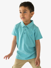 Load image into Gallery viewer, Campana Boys Niko Melange Pure Cotton Polo T-Shirt - Ice Blue