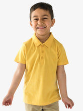 Load image into Gallery viewer, Campana Boys Niko Melange Pure Cotton Polo T-Shirt - Lemon Yellow
