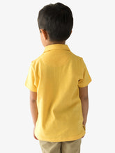 Load image into Gallery viewer, Campana Boys Niko Melange Pure Cotton Polo T-Shirt - Lemon Yellow