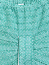 Load image into Gallery viewer, Campana Boys Mehul Pure Cotton Abstract Florals Dhoti Kurta Set - Teal Blue