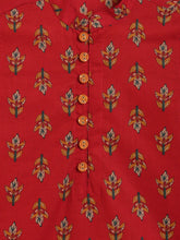 Load image into Gallery viewer, Campana Boys Mehul Pure Cotton Kali Print Dhoti Kurta Set - Maroon & Mustard