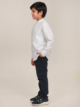 Load image into Gallery viewer, Campana Boys Jon Full Sleeves Striped Cotton Shirt - White