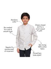 Load image into Gallery viewer, Campana Boys Jon Full Sleeves Striped Cotton Shirt - White