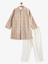Load image into Gallery viewer, Campana Boys Sherwani Set - Burfi Embroidery - Rust & Blue