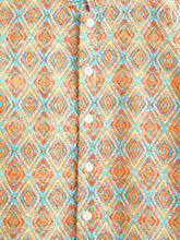 Load image into Gallery viewer, Campana Boys Embroidered and Geometric Printed Sherwani Set - Off White, Orange & Blue