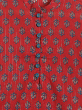 Load image into Gallery viewer, Campana Boys Mehul Kurta Pyjama Set - Festive Blockprint - Red & Green