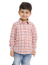 Load image into Gallery viewer, Campana Boys Wilson Full Sleeve Shirt - Checks - Orange & Multicolour