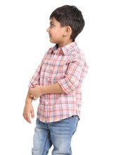 Load image into Gallery viewer, Campana Boys Wilson Full Sleeve Shirt - Checks - Orange & Multicolour