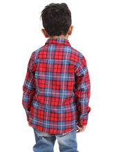 Load image into Gallery viewer, Campana Boys Wilson Tartan Checks Full Sleeve Shirt - Red & Blue