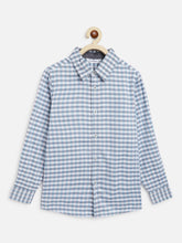 Load image into Gallery viewer, Campana Boys Wilson Checked Full Sleeve Shirt - Blue & Grey