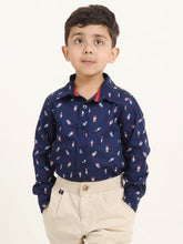 Load image into Gallery viewer, Campana Boys Ice Candy Print Wilson Full Sleeve Shirt - Navy Blue