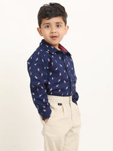 Load image into Gallery viewer, Campana Boys Ice Candy Print Wilson Full Sleeve Shirt - Navy Blue