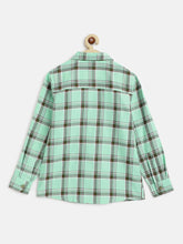 Load image into Gallery viewer, Campana Boys Wilson Windowpane Checks Full Sleeve Shirt - Mint Green