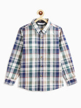 Load image into Gallery viewer, Campana Boys Wilson Plaid Checks Full Sleeves Shirt - Blue, Green & White