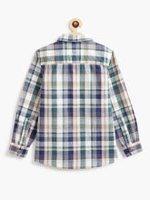 Load image into Gallery viewer, Campana Boys Wilson Plaid Checks Full Sleeves Shirt - Blue, Green & White