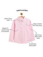 Load image into Gallery viewer, Campana Boys Solid Full Sleeves Pure Cotton Oxford Shirt - Light Pink