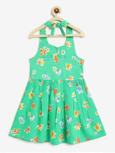 Load image into Gallery viewer, Campana Girls Cheryl Halter Neck Dress - Floral Print - Green