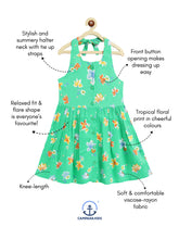 Load image into Gallery viewer, Campana Girls Cheryl Halter Neck Dress - Floral Print - Green