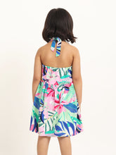 Load image into Gallery viewer, Campana Girls Cheryl Halter Neck Dress - In the Jungle Print - Multicolour & Pink
