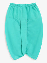 Load image into Gallery viewer, Campana Boys Bansi Dhoti Kurta Set - Flower Block Print - White & Sea Green