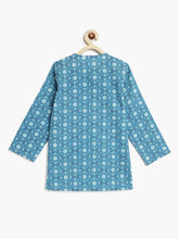 Load image into Gallery viewer, Campana Boys Bansi Dhoti Kurta Set- Circles Print - Blue & White