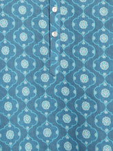 Load image into Gallery viewer, Campana Boys Bansi Dhoti Kurta Set- Circles Print - Blue & White