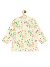 Load image into Gallery viewer, Campana Boys Bansi Dhoti Kurta Set - Pichwai Print - Off-White & Green