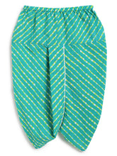 Load image into Gallery viewer, Campana Boys Bansi Dhoti Kurta Set - Pichwai Print - Off-White & Green