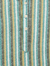 Load image into Gallery viewer, Campana Boys Bansi Dhoti Kurta Set - Kantha Stripes - Aqua Blue & Mustard