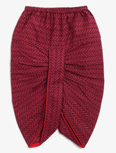 Load image into Gallery viewer, Campana Boys Bansi Dhoti Kurta Set - Royal Elephants Print - Red & Purple