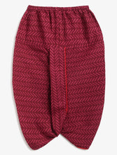 Load image into Gallery viewer, Campana Boys Bansi Dhoti Kurta Set - Royal Elephants Print - Red & Purple