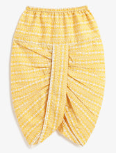 Load image into Gallery viewer, Campana Boys Bansi Floral Printed Cotton Kurta Dhoti Set - Yellow & Off White