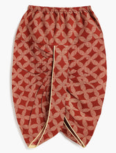 Load image into Gallery viewer, Campana Boys Bansi Ikat Floral Printed Cotton Kurta Dhoti Set - Maroon & Beige