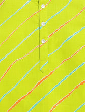 Load image into Gallery viewer, Campana Boys Bansi Dhoti Kurta Set - Leheriya Print - Lime Green & Turquoise