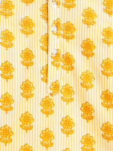 Load image into Gallery viewer, Campana Boys Bansi Pure Cotton Floral & Striped Dhoti Kurta Set - Off White & Mustard Yellow