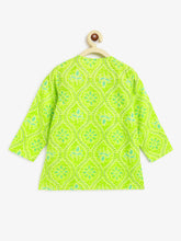 Load image into Gallery viewer, Campana Boys Bansi Pure Cotton Bandhani Printed Dhoti Kurta Set - Lime Green & Turquoise Blue